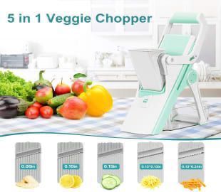 Vegetable Slicer, Eroshoo Food Chopper Vegetable Chopper - Veggie Slicer with 5 Blades